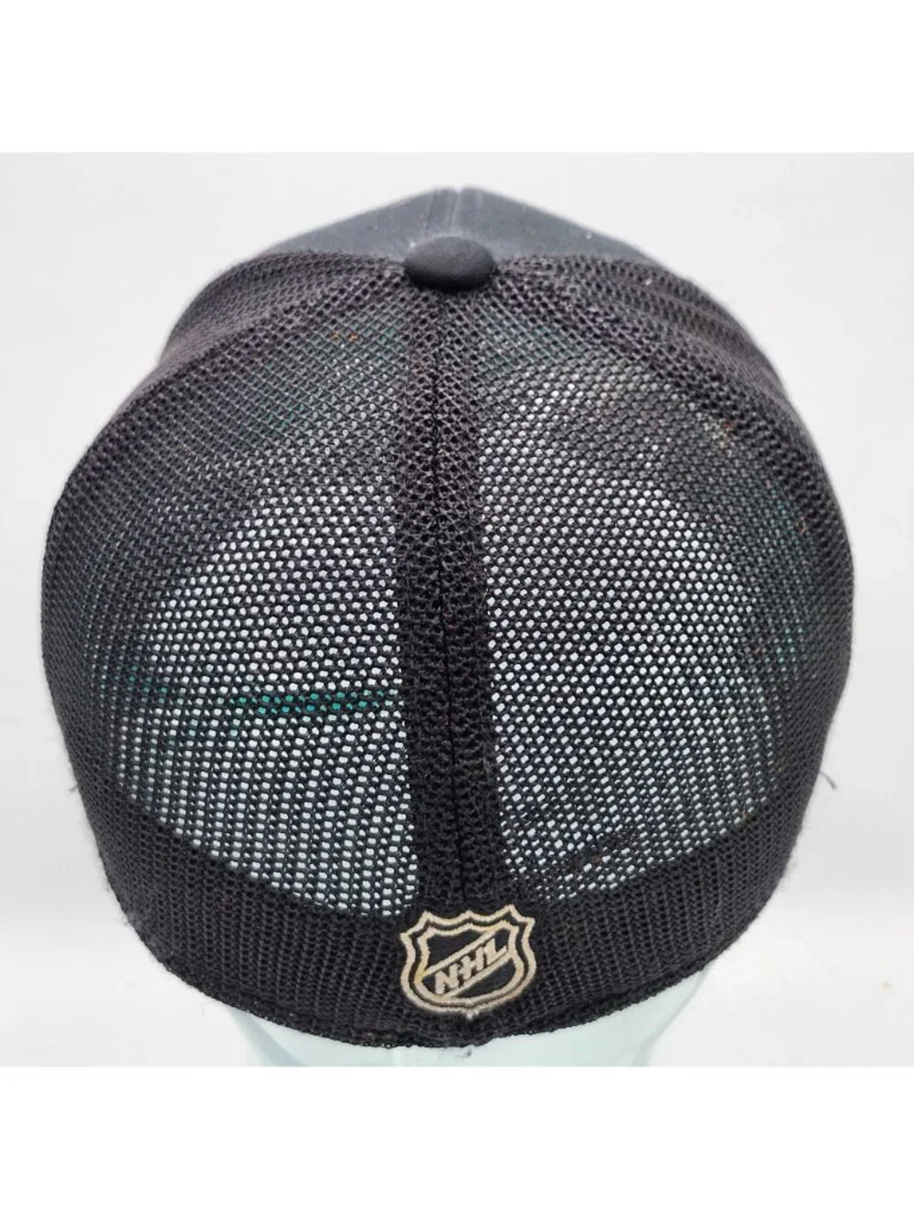 San Jose Sharks Reebok Black Teal Adjustable Mesh Back Trucker Hat